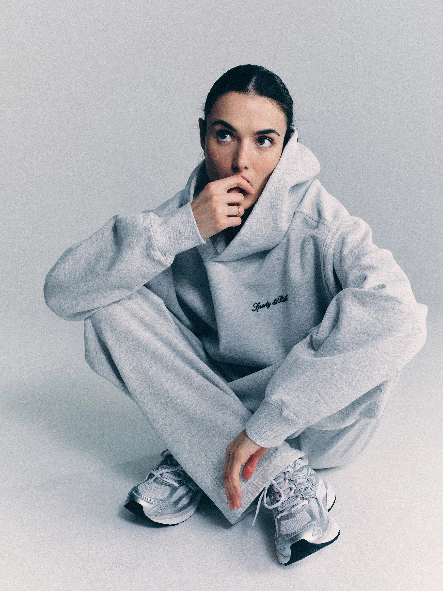 Syracuse Embroidered Wide Sweatpant - Heather Gray/Navy sold by Sporty and Rich product image thumbnail 3