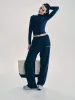 Syracuse Embroidered Wide Sweatpant - Navy/White sold by Sporty and Rich