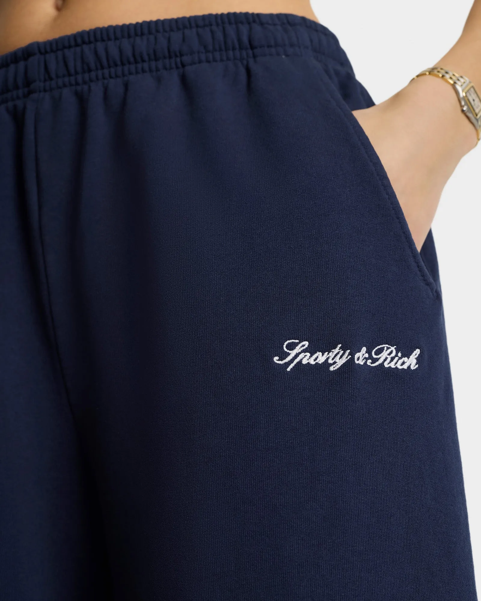 Syracuse Embroidered Wide Sweatpant - Navy/White sold by Sporty and Rich product image thumbnail 5