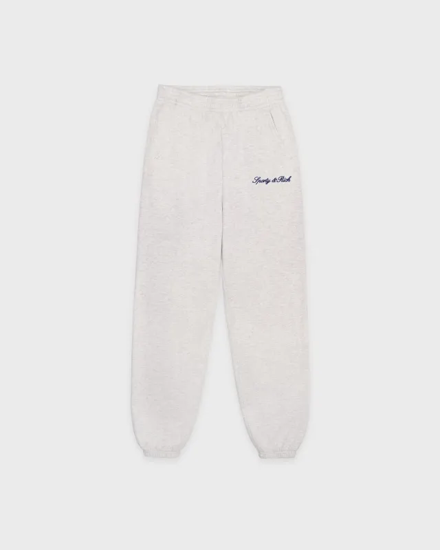 Syracuse Embroidered Sweatpant - Heather Gray/Navy sold by Sporty and Rich