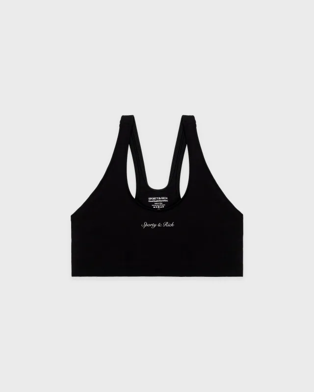 Syracuse Sports Bra - Black/White sold by Sporty and Rich