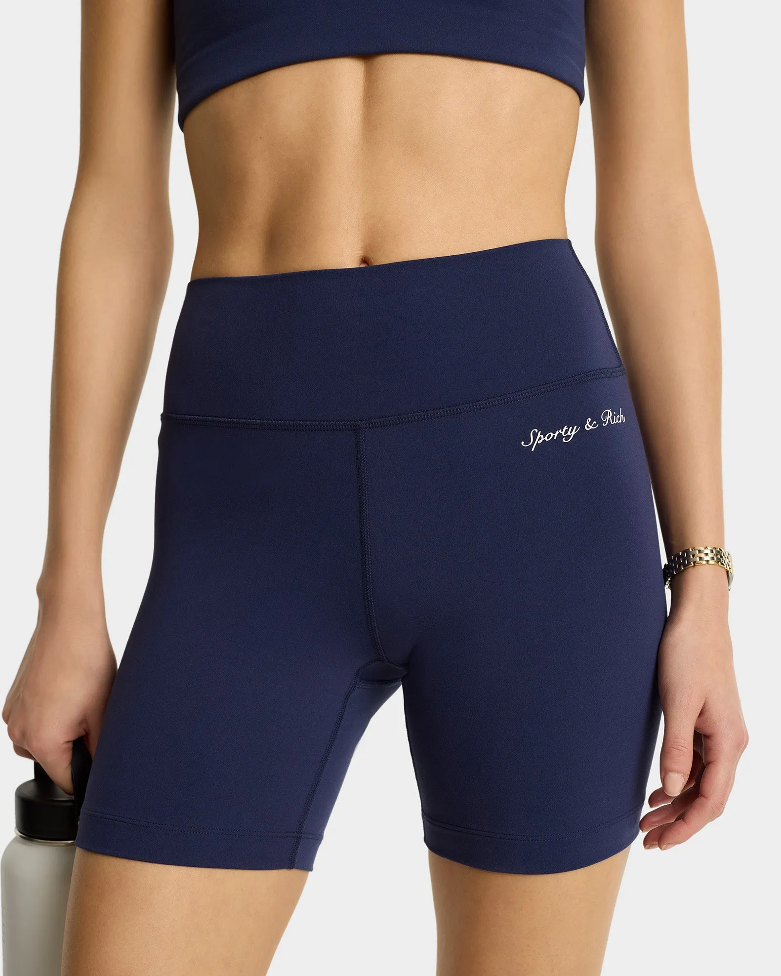 Syracuse Biker Shorts - Navy/White sold by Sporty and Rich product image thumbnail 5