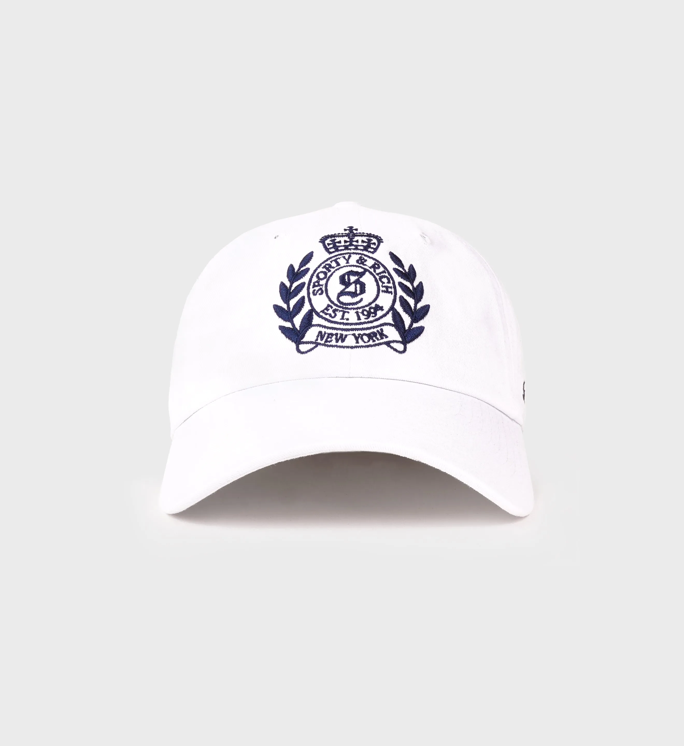 H&W Crest Hat - White/Navy sold by Sporty and Rich