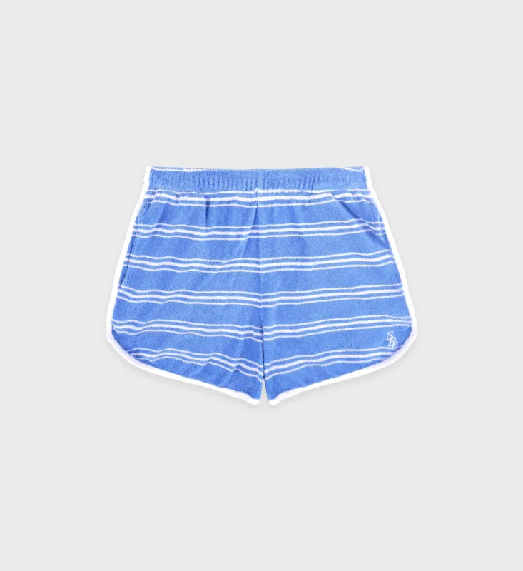 SRC Terry Short - Juniper Striped sold by Sporty and Rich