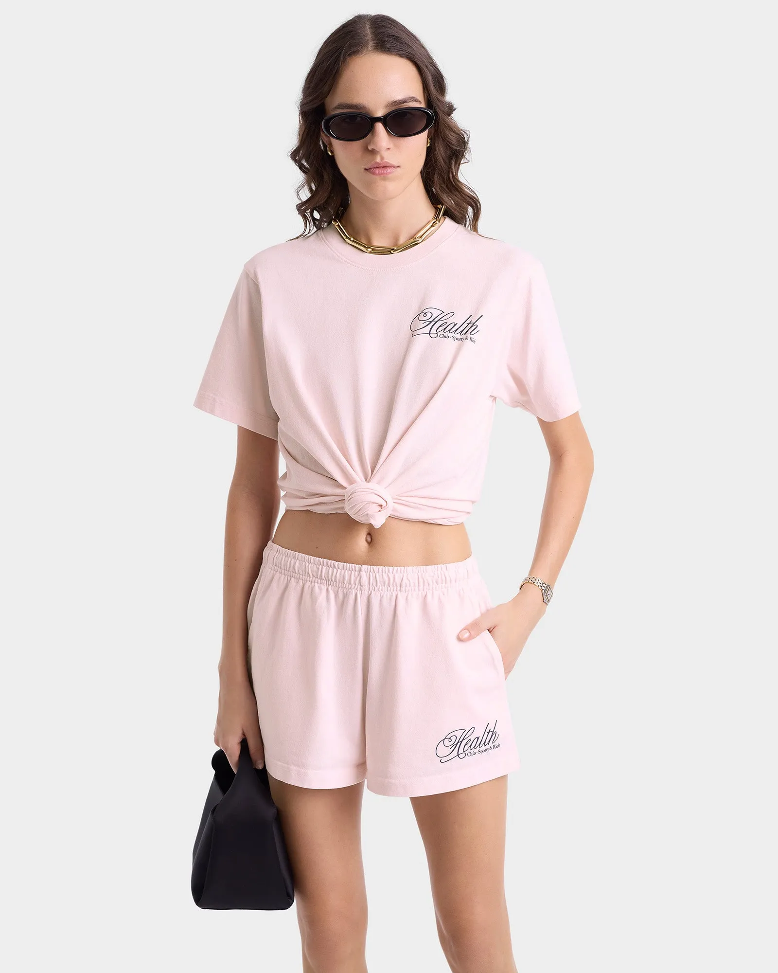 Health Script Disco Short - Pink Dolphin/Navy sold by Sporty and Rich product image thumbnail 4