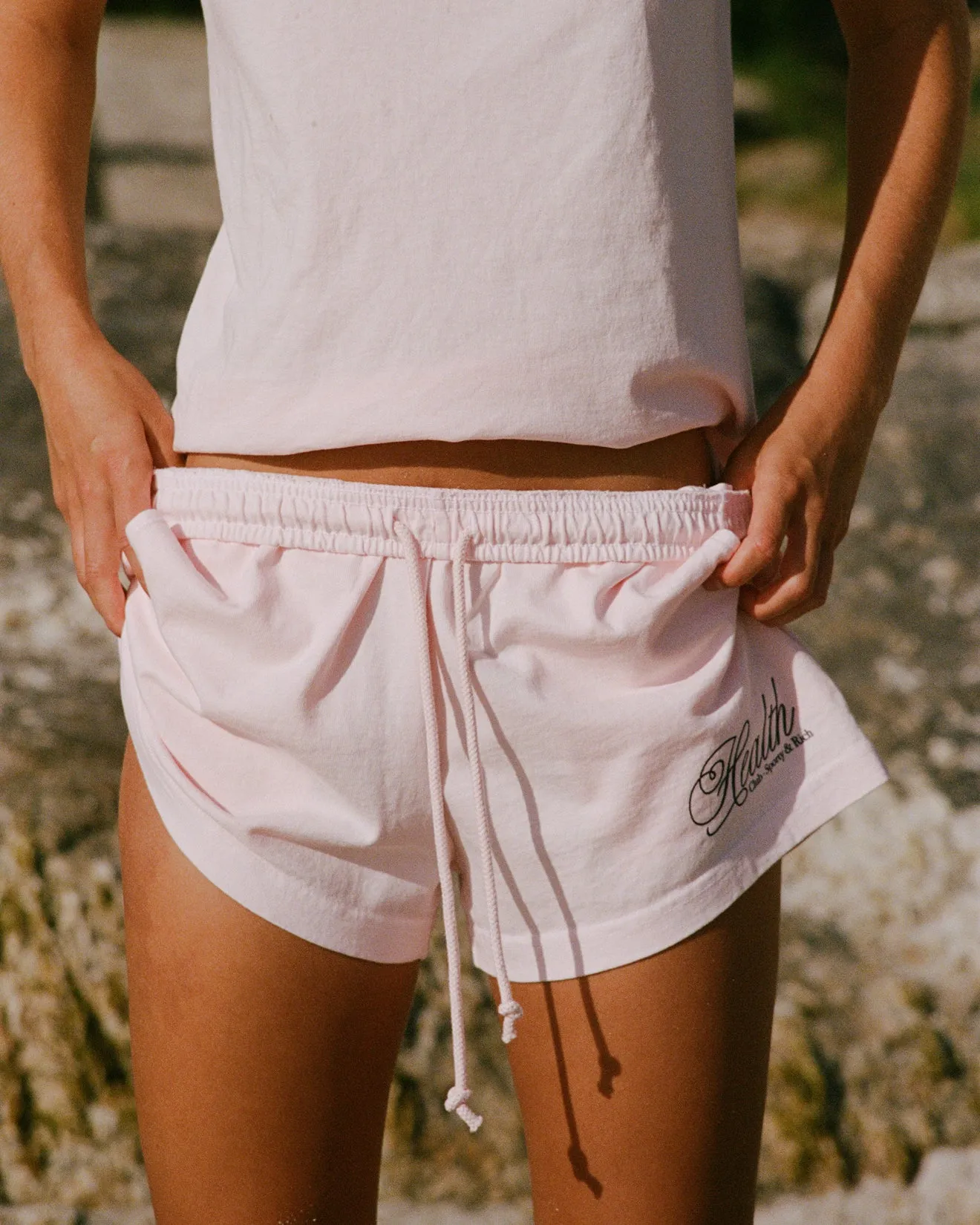 Health Script Disco Short - Pink Dolphin/Navy sold by Sporty and Rich product image thumbnail 2