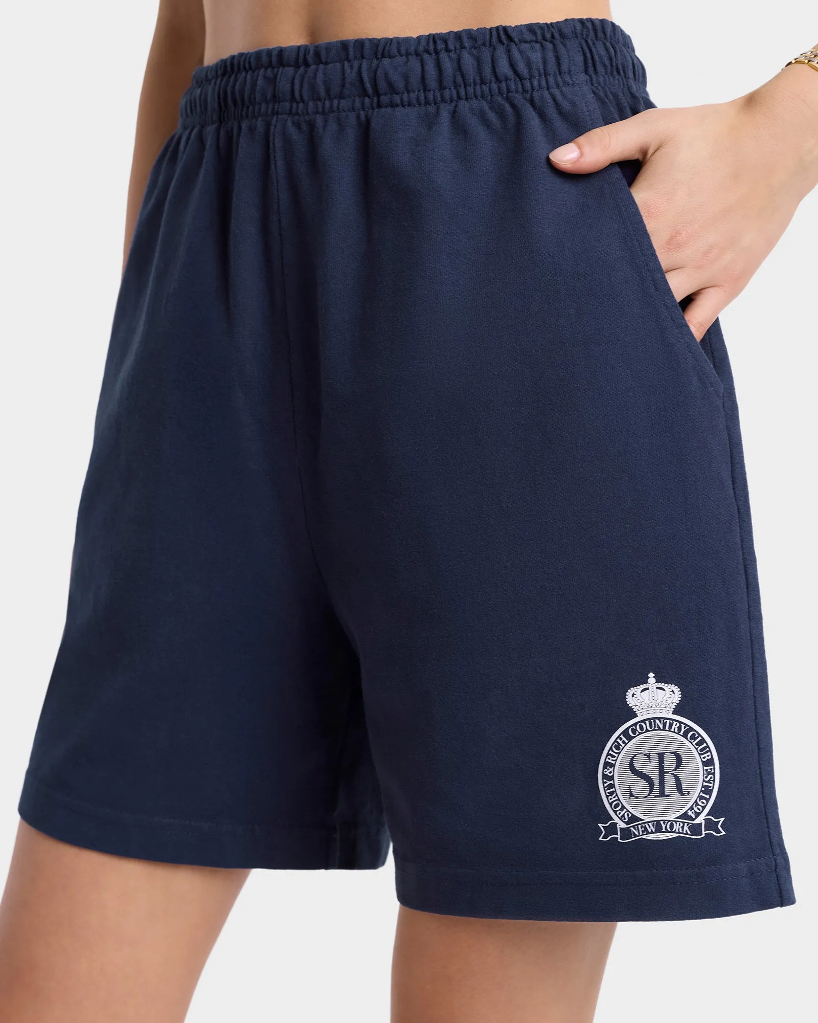 Royal Club Gym Short - Navy/White sold by Sporty and Rich product image thumbnail 4