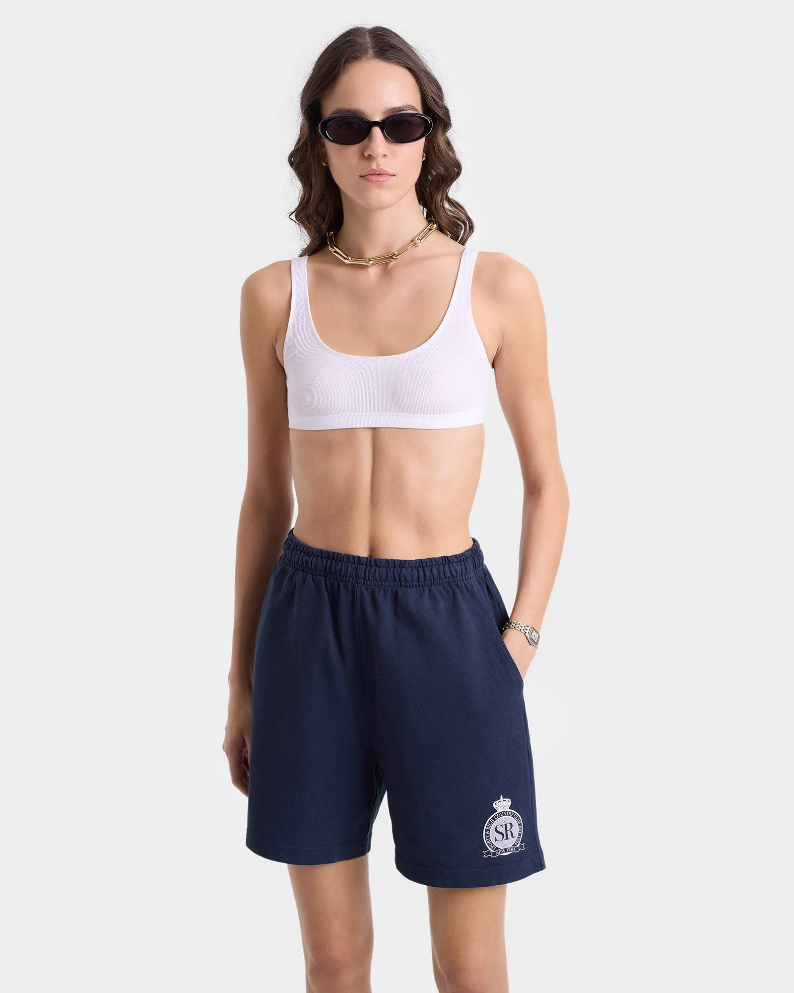 Royal Club Gym Short - Navy/White sold by Sporty and Rich product image thumbnail 3