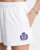 H&W Crest Embroidered Disco Short - White/Navy sold by Sporty and Rich