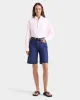H&W Crest Oversized Oxford Shirt - Pink/White Thin Stripe sold by Sporty and Rich