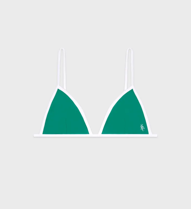 Kate Bikini Top - Spring Green/White sold by Sporty and Rich
