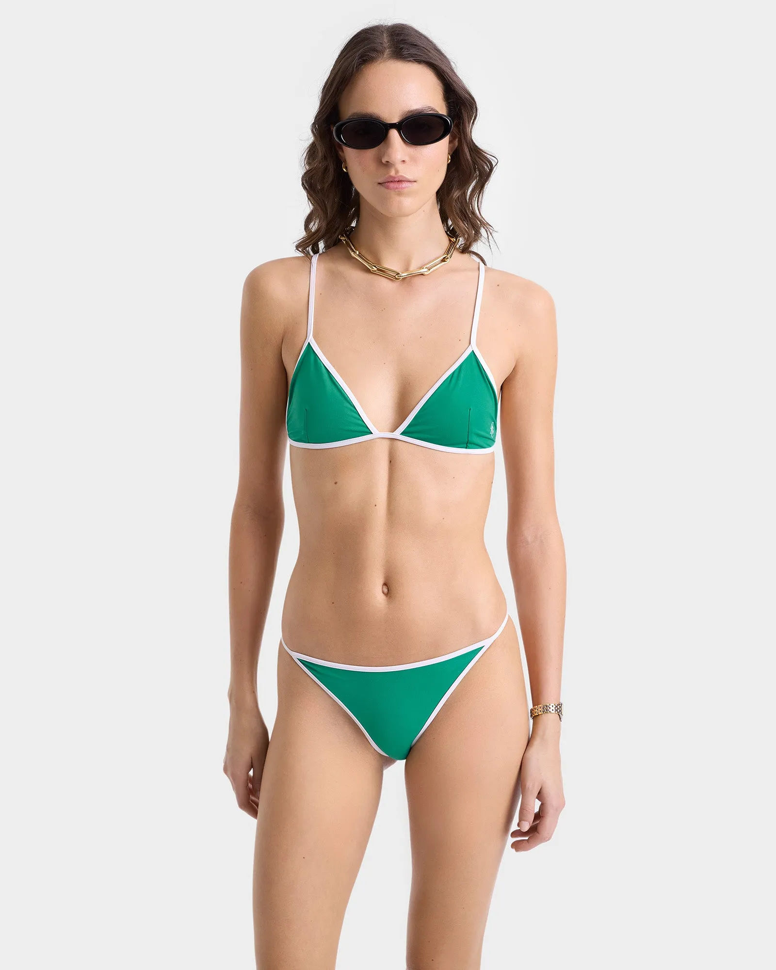 Kate Bikini Top - Spring Green/White sold by Sporty and Rich product image thumbnail 5