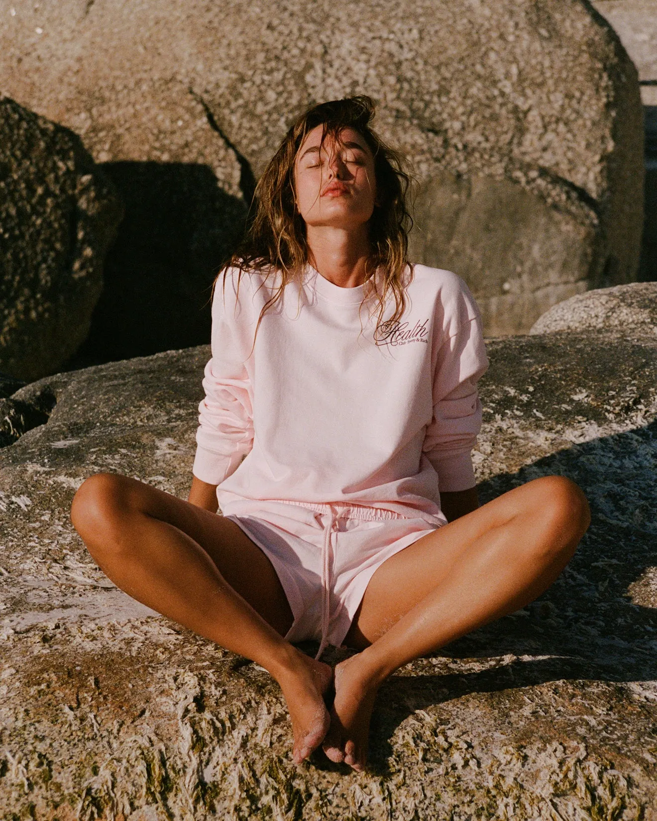 Health Script Crewneck - Pink Dolphin/Navy sold by Sporty and Rich product image thumbnail 3