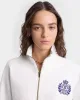 H&W Crest Embroidered Quarter Zip - White/Navy sold by Sporty and Rich
