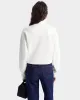 H&W Crest Embroidered Quarter Zip - White/Navy sold by Sporty and Rich