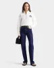 H&W Crest Embroidered Quarter Zip - White/Navy sold by Sporty and Rich