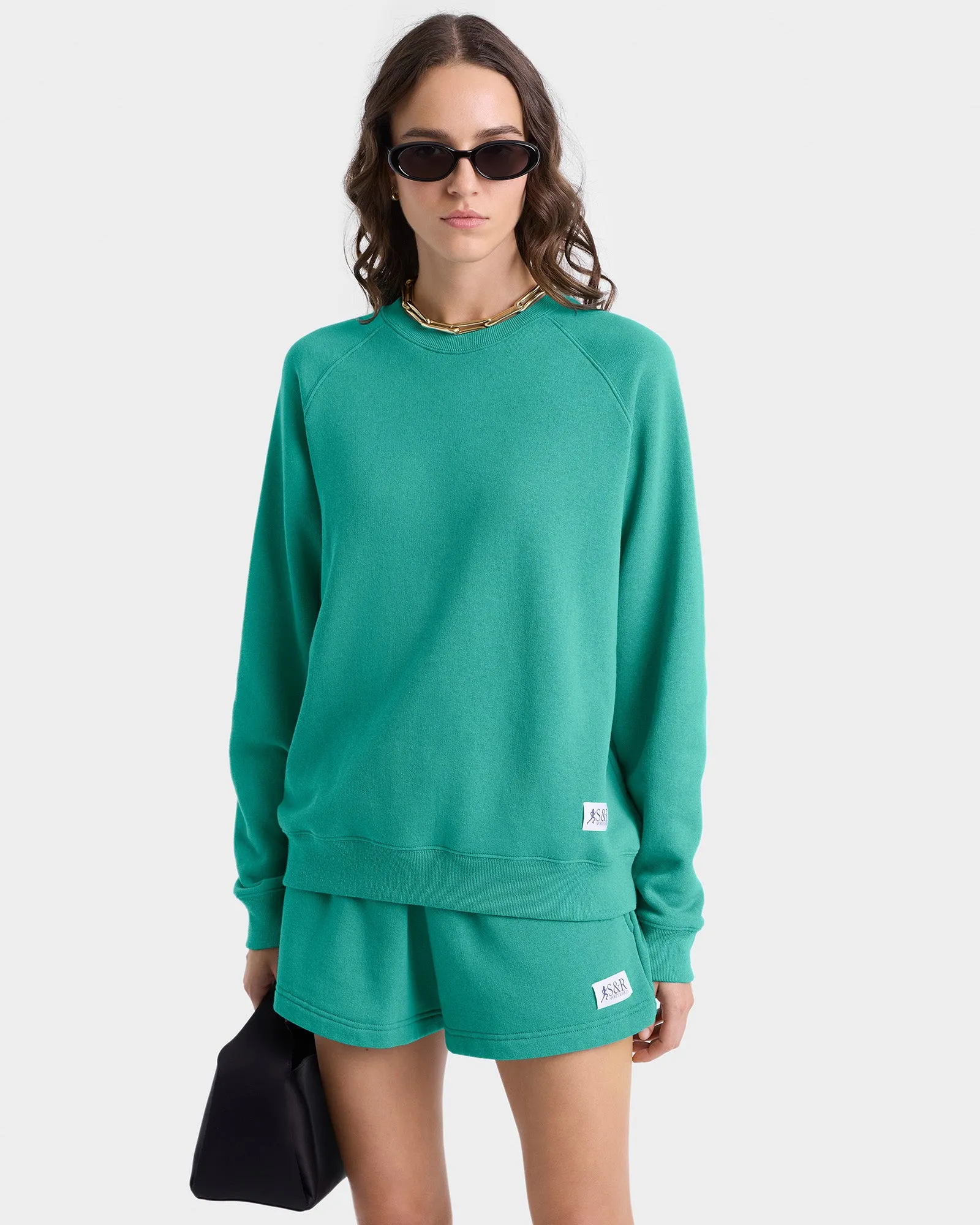 SR Runner Soft Crewneck - Spring Green/Navy sold by Sporty and Rich product image thumbnail 3