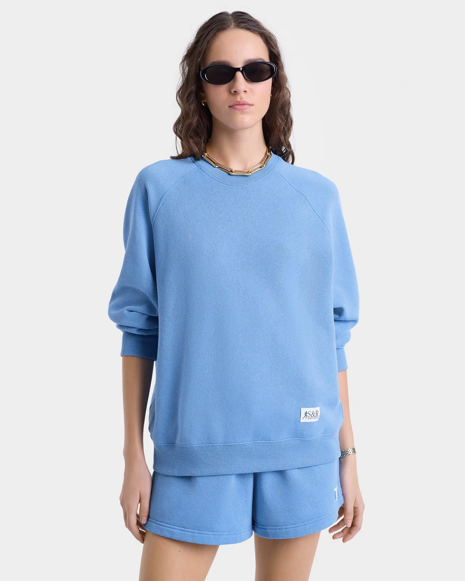 SR Runner Soft Crewneck - Juniper/White sold by Sporty and Rich product image thumbnail 4