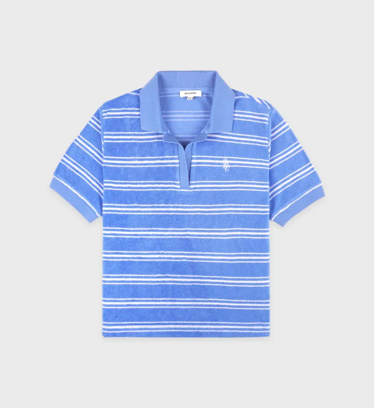 SRC Terry Polo - Juniper Striped sold by Sporty and Rich