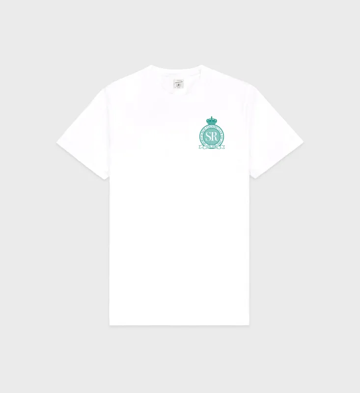 Royal Club T-Shirt - White/Spring Green sold by Sporty and Rich