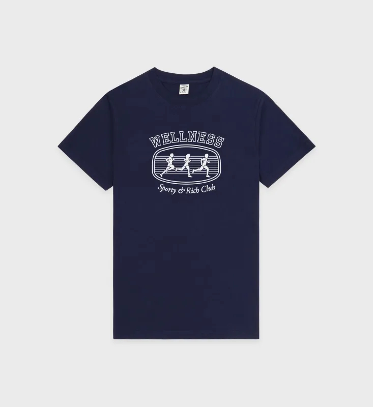 Paris Marathon T-Shirt - Navy/White sold by Sporty and Rich