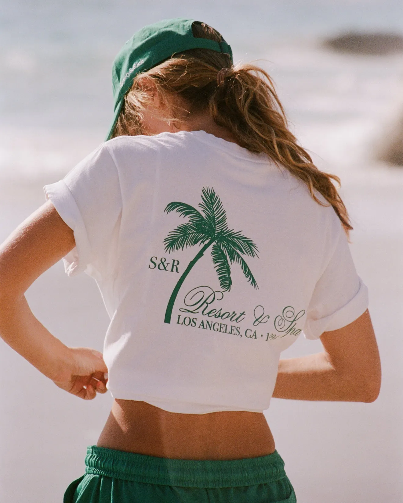 Palms T-Shirt - White/Spring Green sold by Sporty and Rich product image thumbnail 2