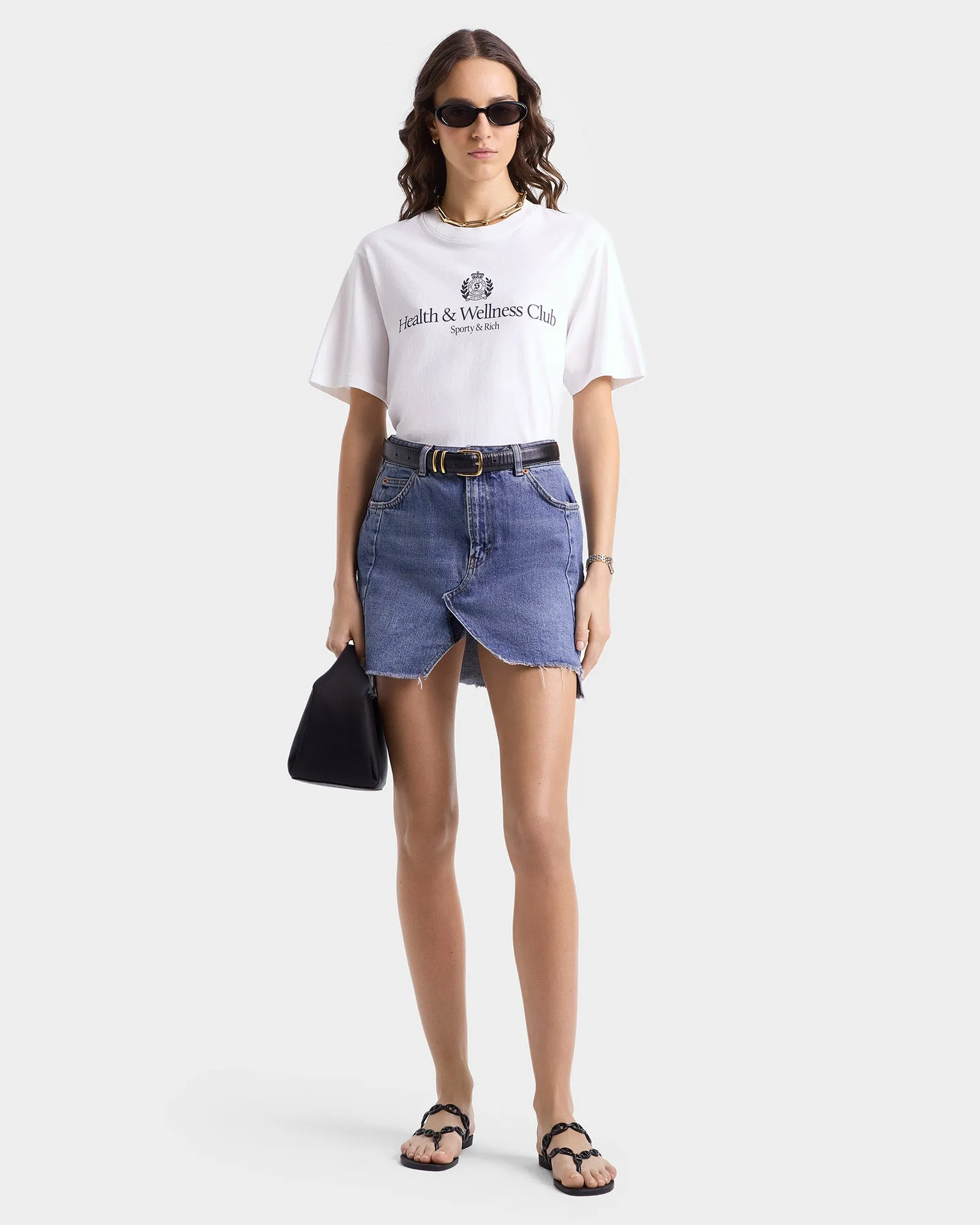 H&W Crest T-Shirt - White/Navy sold by Sporty and Rich product image thumbnail 2