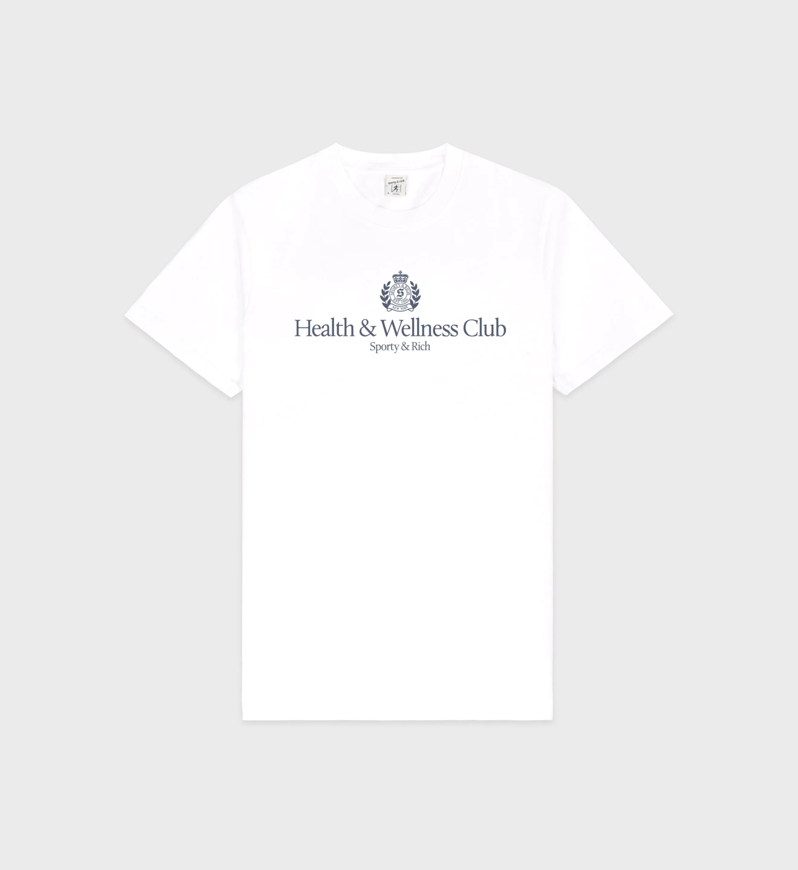 H&W Crest T-Shirt - White/Navy sold by Sporty and Rich
