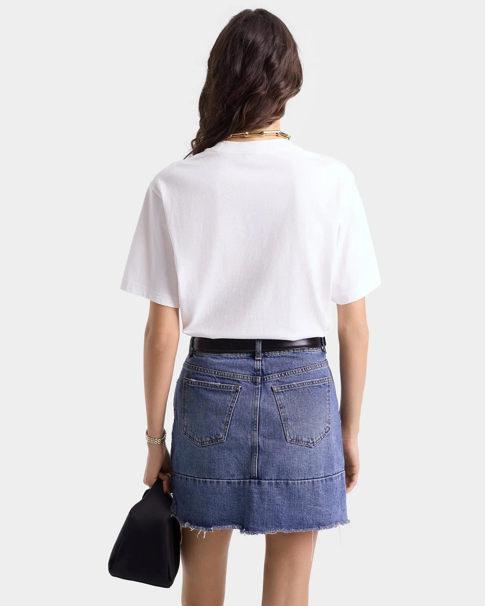 H&W Crest T-Shirt - White/Navy sold by Sporty and Rich product image thumbnail 5