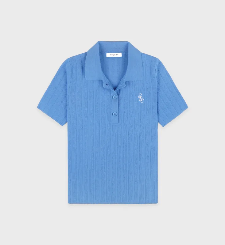 SRC Ribbed Polo - Juniper/White sold by Sporty and Rich