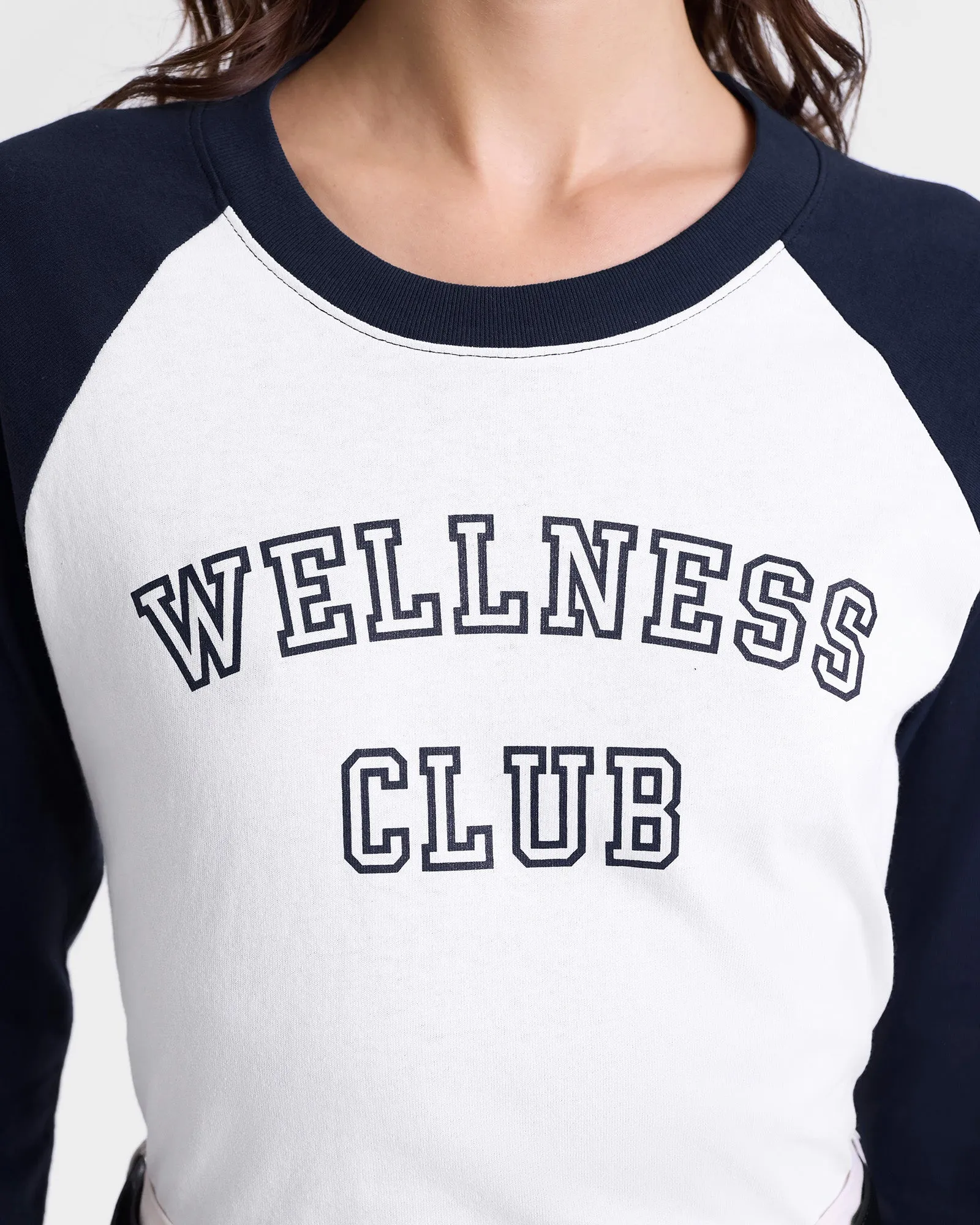 Wellness Club Baseball Tee - White/Navy sold by Sporty and Rich product image thumbnail 5