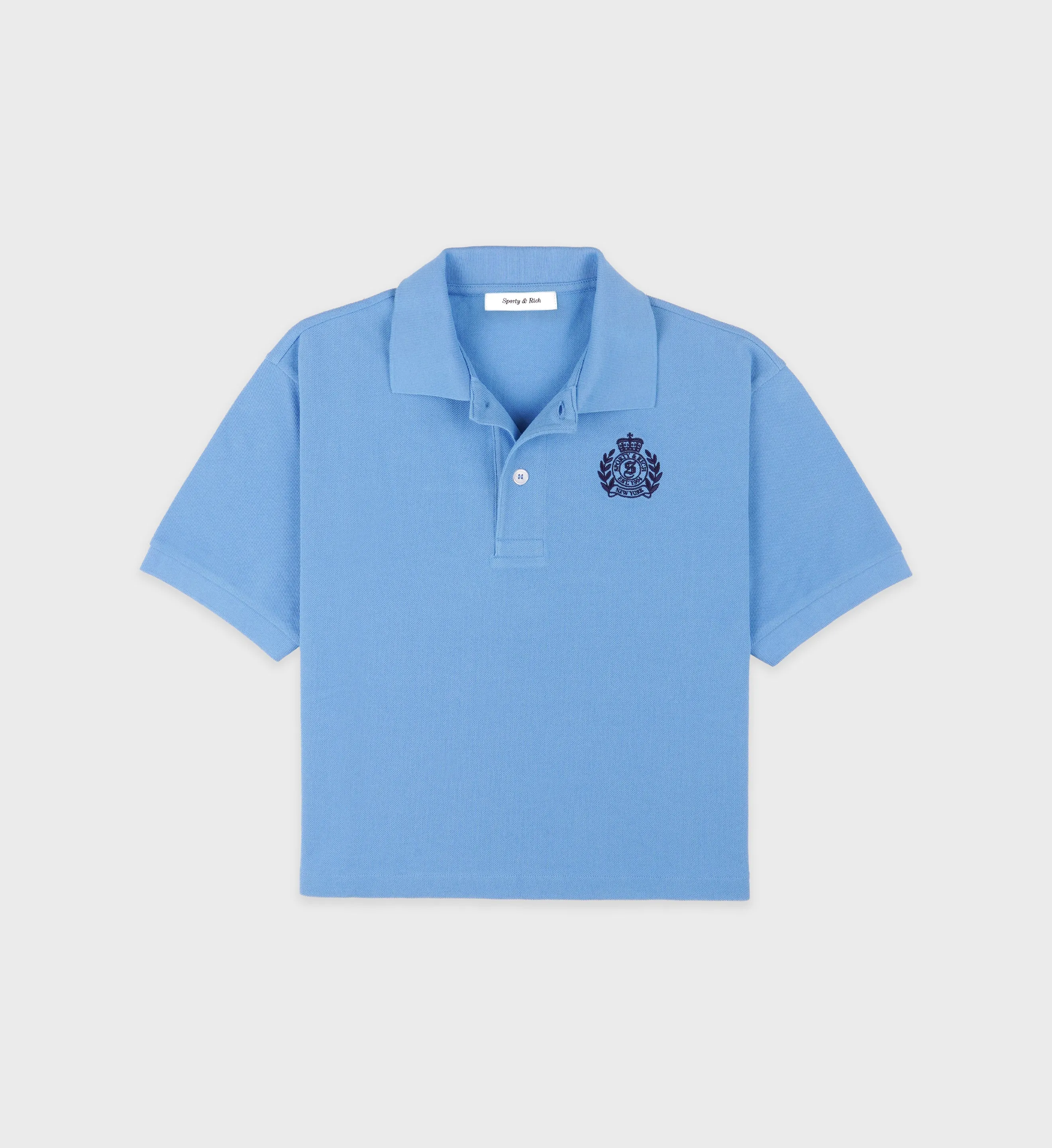H&W Crest Pique Polo - Juniper/Navy sold by Sporty and Rich