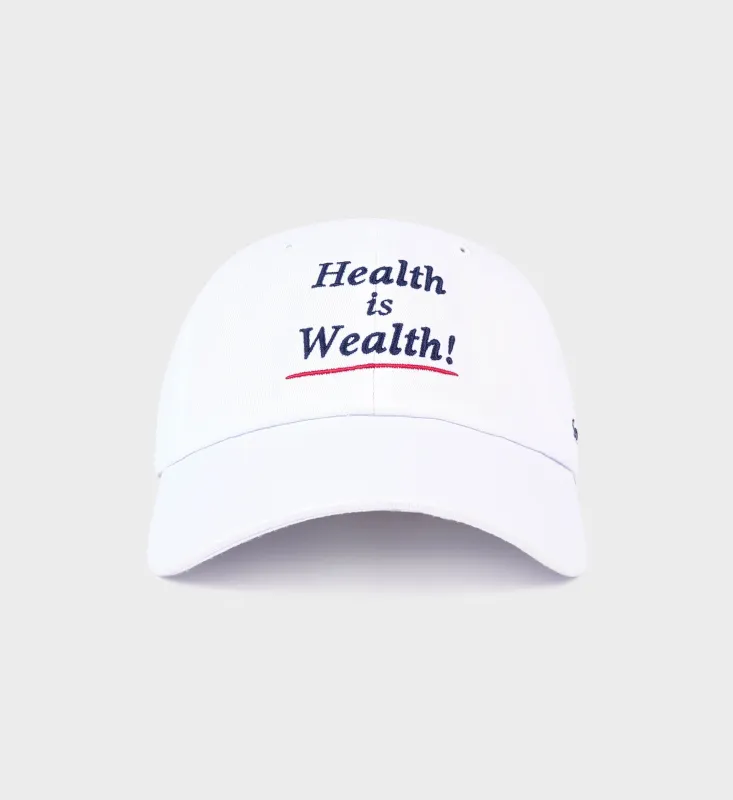 Health is Wealth Hat - White/Navy/Fire Red sold by Sporty and Rich