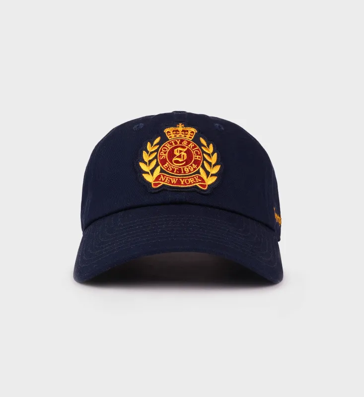 H&W Crest Hat - Navy/Ruby/Gold sold by Sporty and Rich