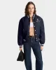 Vendome Nylon Varsity Jacket - Navy/White sold by Sporty and Rich