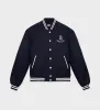 Vendome Nylon Varsity Jacket - Navy/White sold by Sporty and Rich