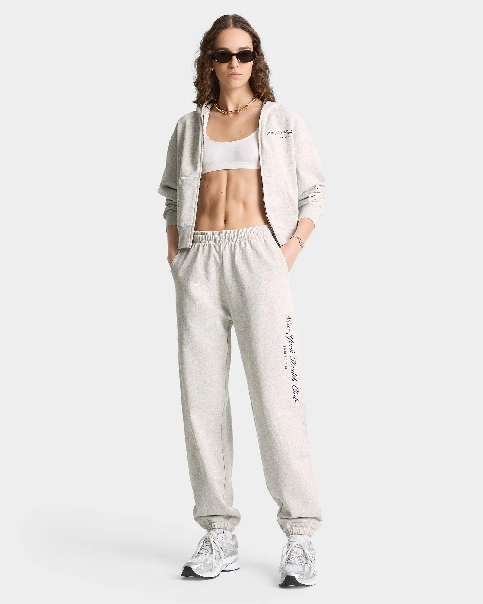 NY Health Club Sweatpant - Heather Gray/Navy sold by Sporty and Rich product image thumbnail 4