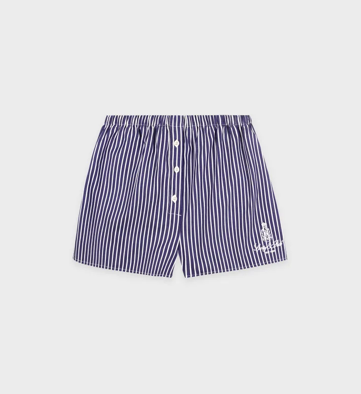 Vendome Mini Boxer Short - Blue Striped/White sold by Sporty and Rich