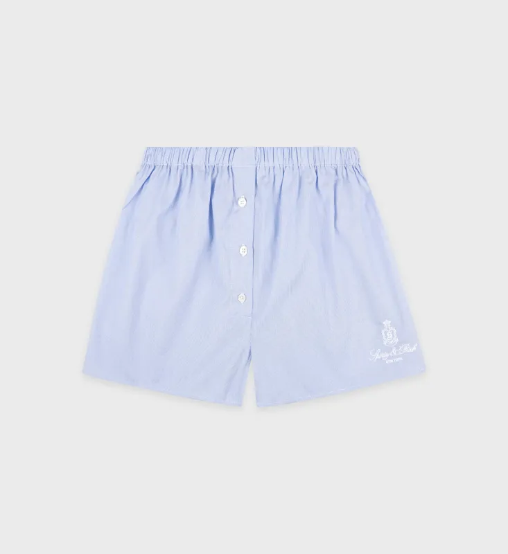 Vendome Mini Boxer Short - Light Blue Striped sold by Sporty and Rich