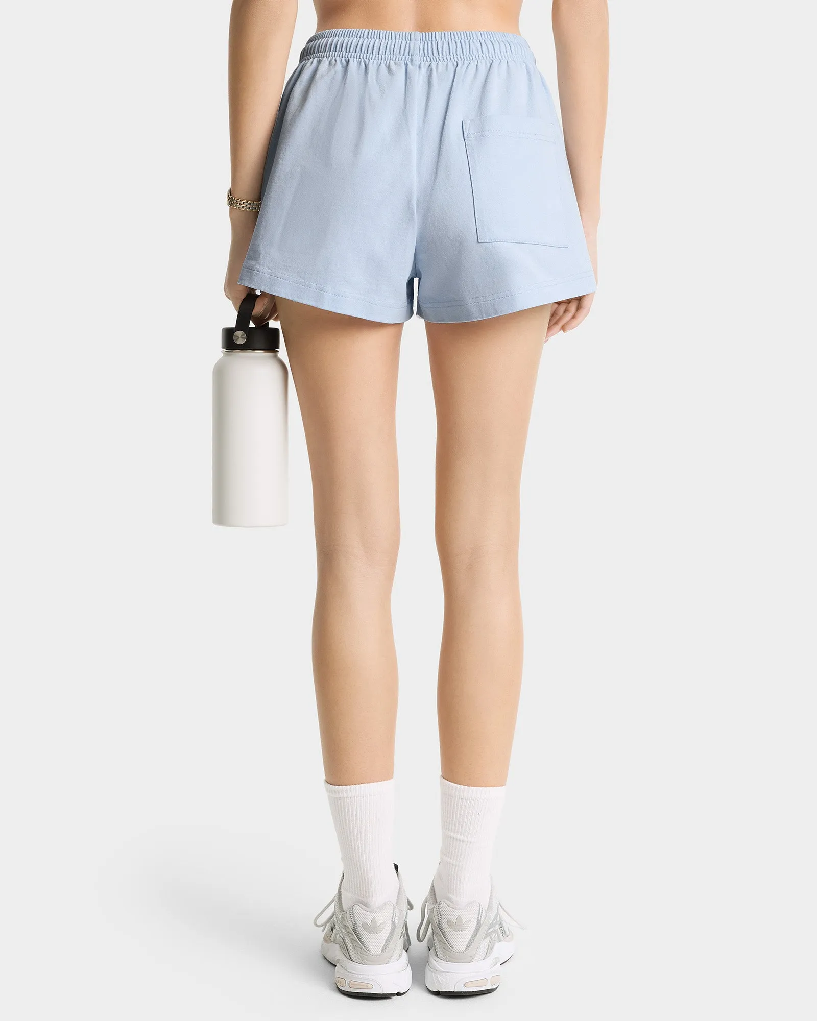 Wellness Club Flocked Disco Short - Ciel/Navy sold by Sporty and Rich product image thumbnail 5