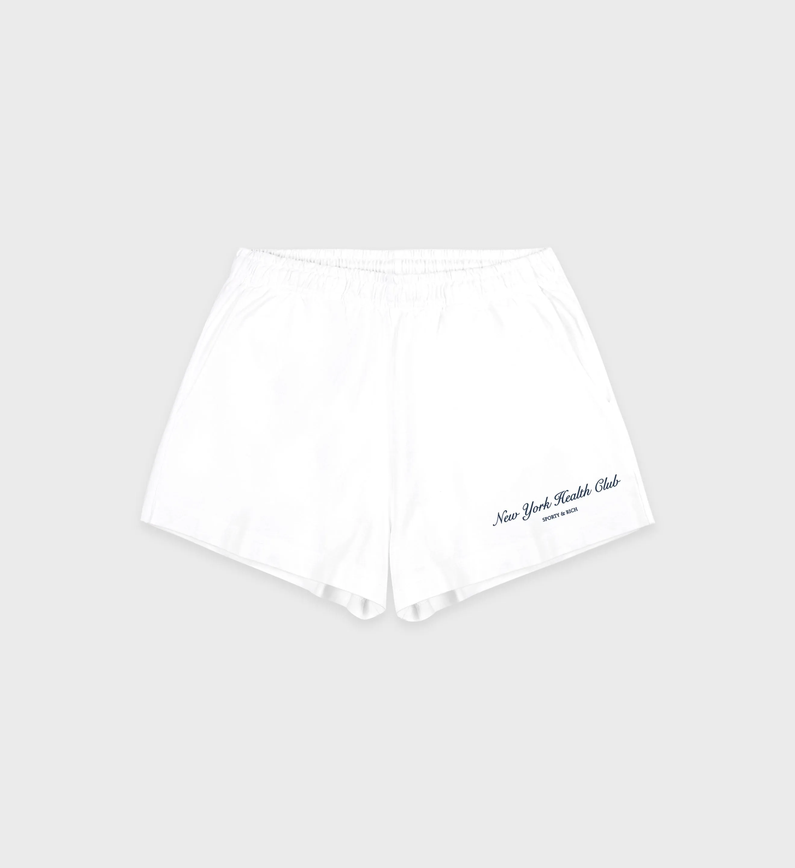 NY Health Club Disco Short - White/Navy sold by Sporty and Rich