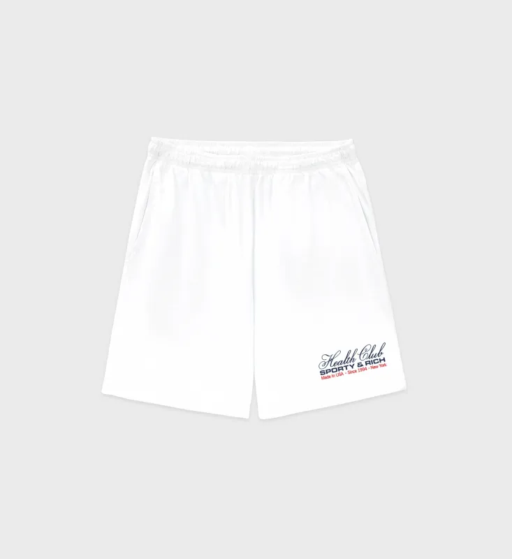 Made In USA Gym Short - White/Navy/Fire Red sold by Sporty and Rich