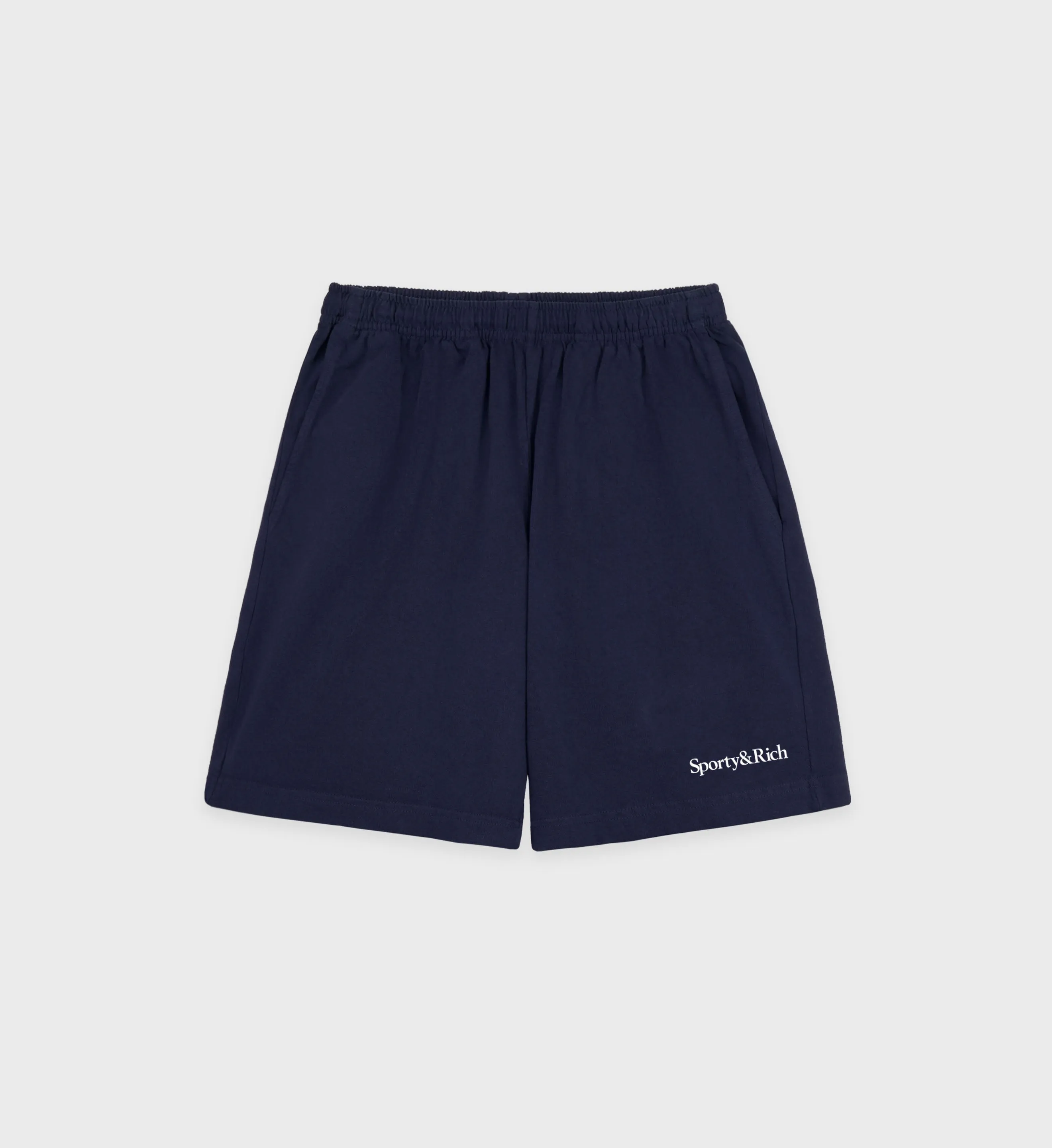 Serif Logo Gym Short - Navy/White sold by Sporty and Rich