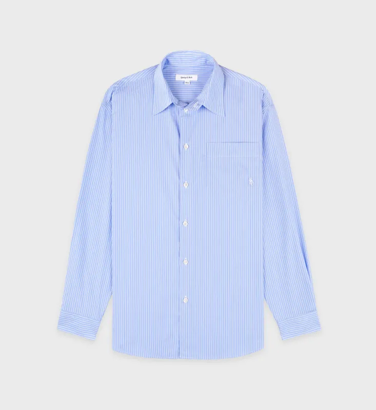 SRC Oversized Shirt - Light Blue Striped sold by Sporty and Rich