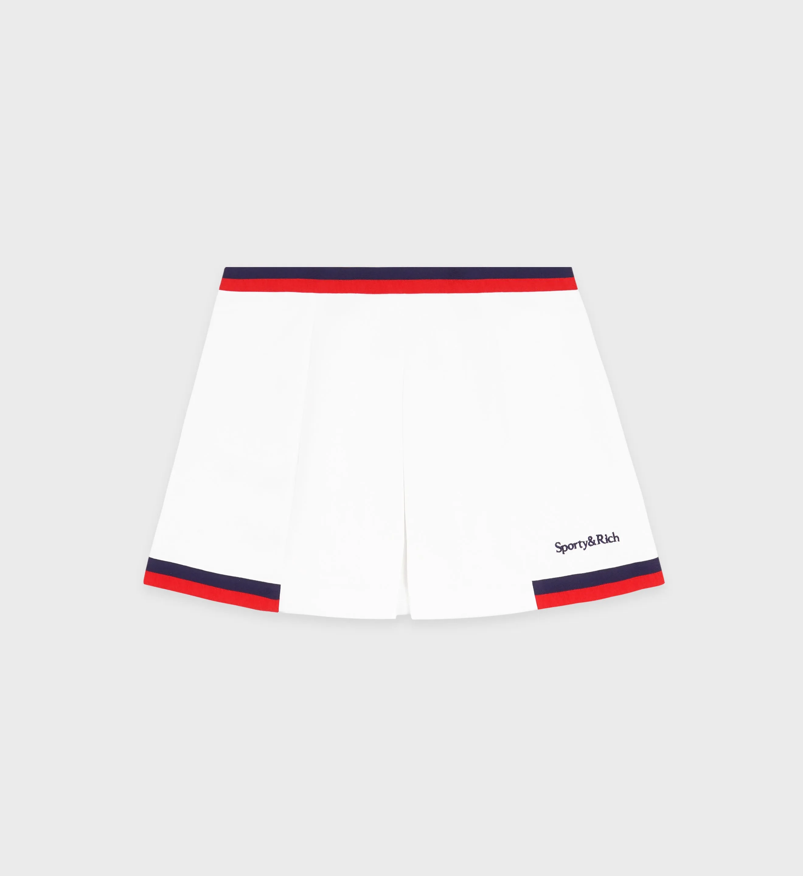 Serif Logo Mila Skirt - Navy/White/Fire Red sold by Sporty and Rich