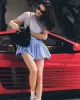 SRC Anae Skirt - Light Blue Striped/White sold by Sporty and Rich