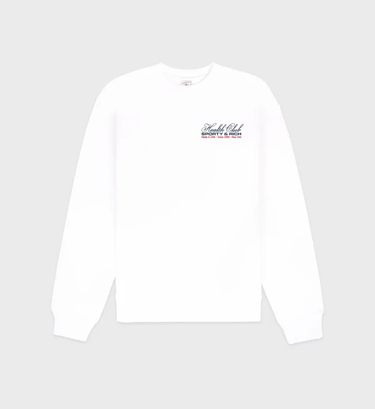 Made In USA Crewneck - White/Navy/Fire Red sold by Sporty and Rich