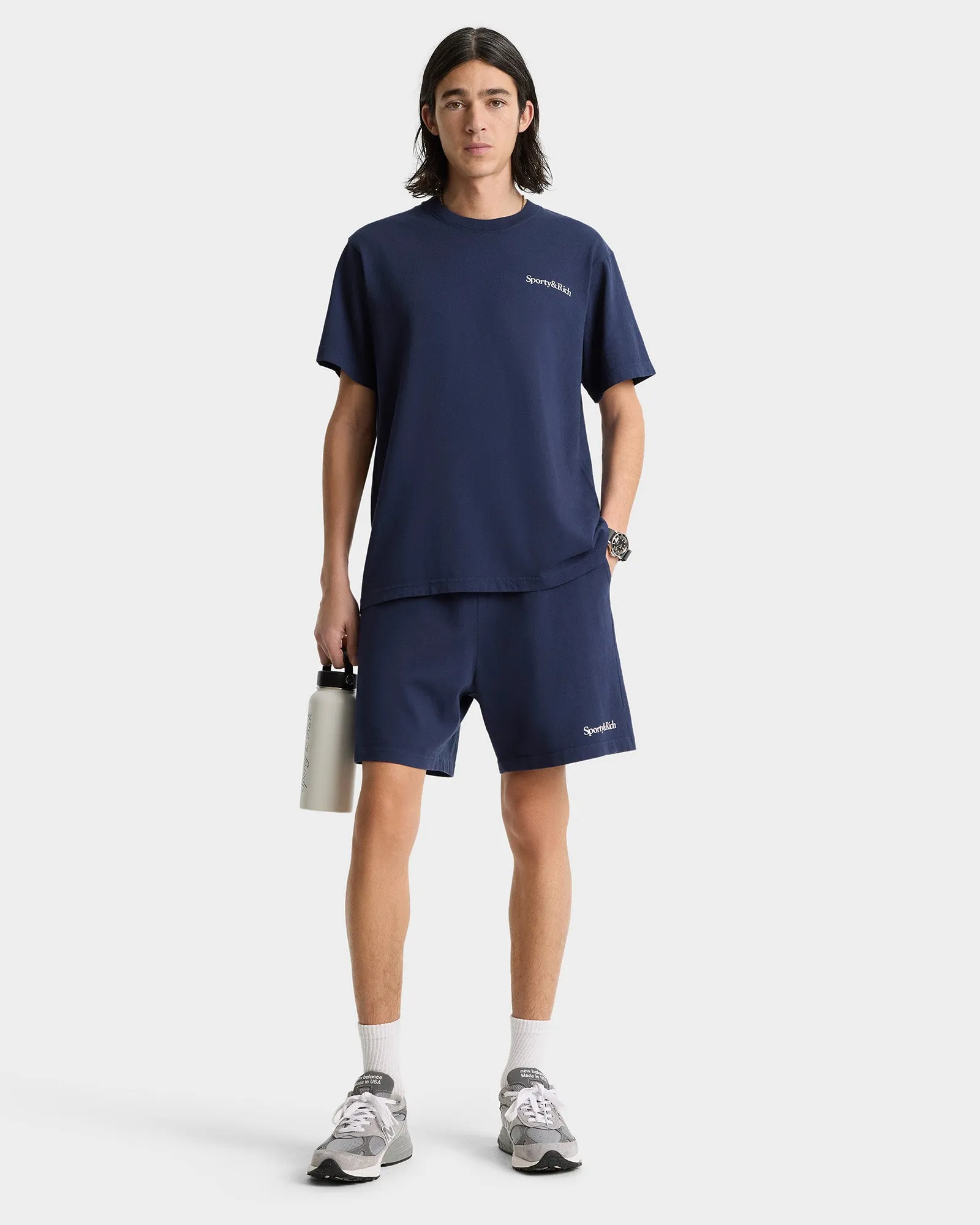 Health is Wealth T-shirt - Navy/White/Fire Red sold by Sporty and Rich product image thumbnail 2