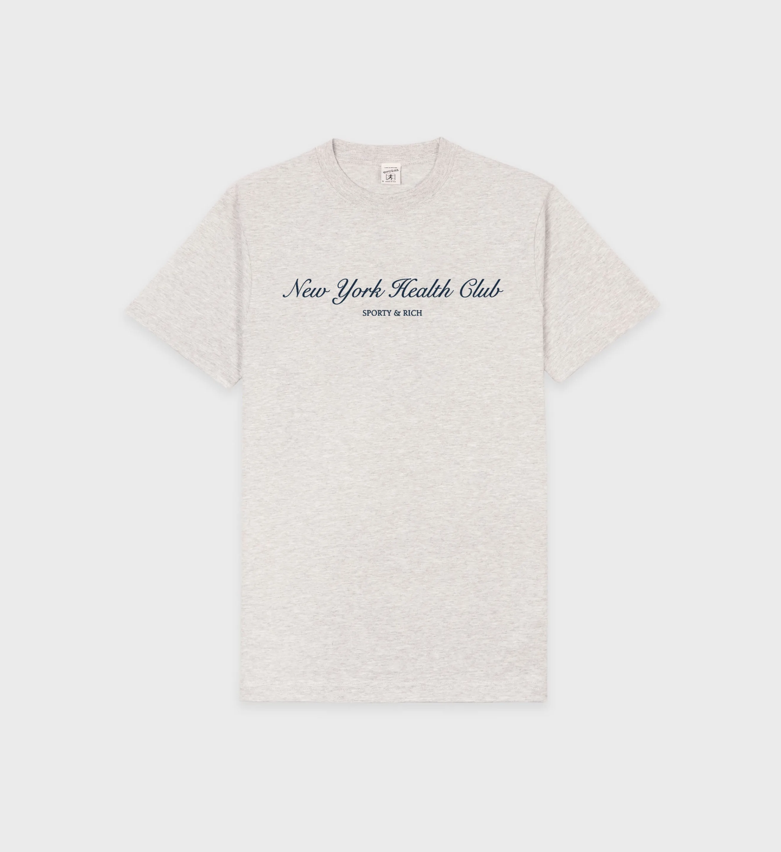 NY Health Club T-Shirt - Heather Gray/Navy sold by Sporty and Rich