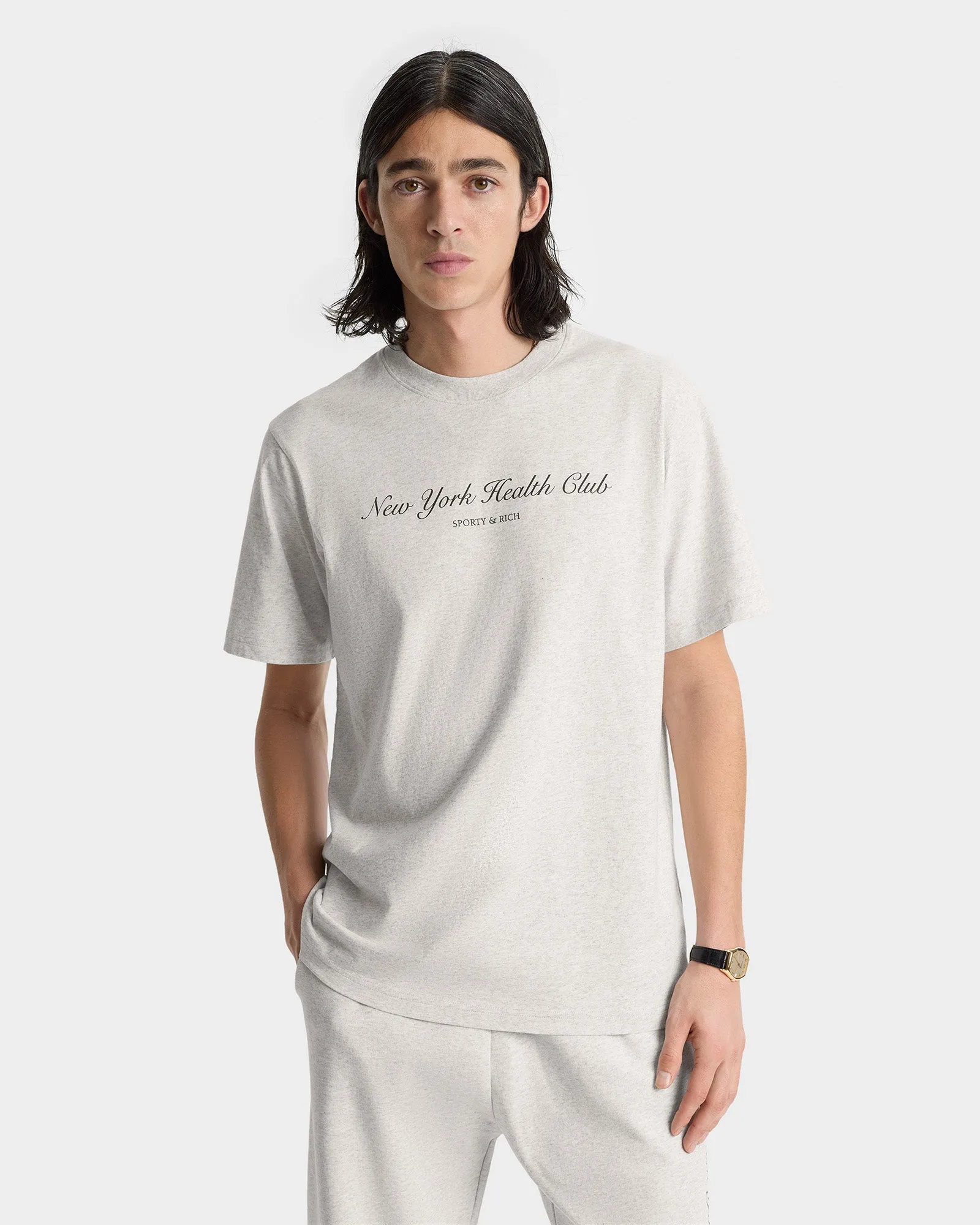 NY Health Club T-Shirt - Heather Gray/Navy sold by Sporty and Rich product image thumbnail 3